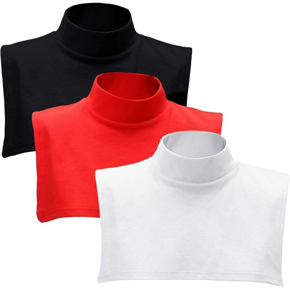 Fake Turtleneck Collars Set Cotton Spandex Half Top Women Men Formal Wear